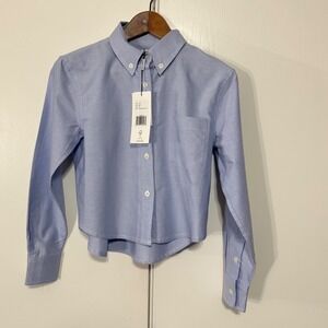 NWT Thakoon Sz XS Cropped Oxford - slim fit - blue